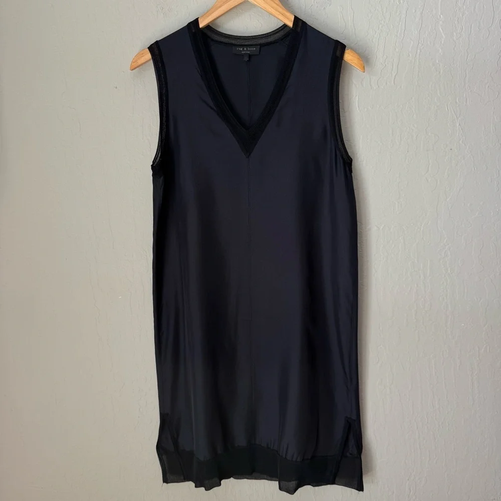 RAG & BONE Maude 100% Silk Sleeveless Black Dress V-Neck Size Small - Picture 12 of 15